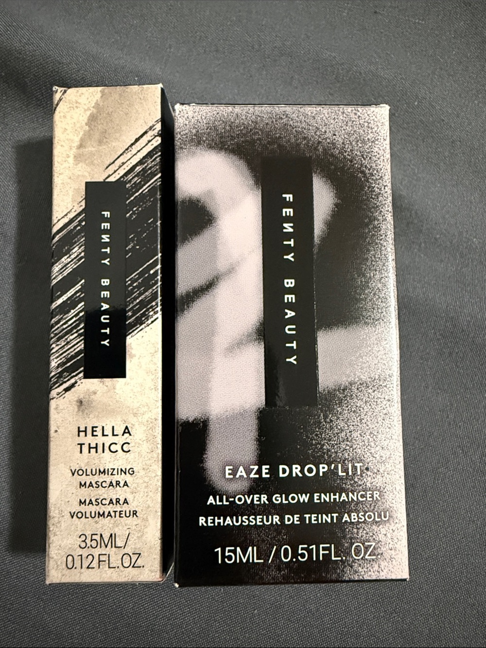 Fenty Beauty Eaze Drop'l It All-Over Glow Enhancer & Hella Thicc Mascara - Black